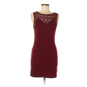 Urban Outfitters Red Burgundy Cutout Detail Mini Dress